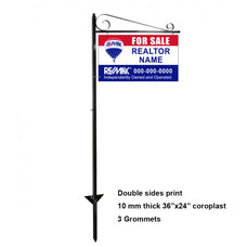 Real Estate Sign Post and Frame -with Graphic Print
